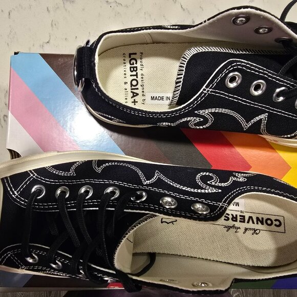 Converse Chuck 70 Low PRIDE 2024 - A10215C - Men's 10 NEW BLACK TRIBAL - Picture 2 of 16